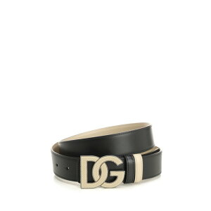 Dolce & Gabbana �h���`�F�K�b�o�[�i �����Y �x���g�E�T�X�y���_�[ BC4966AZ3458B946 Belt with DG logo buckle Black 100 105 110 115 120 70 75 80 85 90 95 �y���������E�֐ō��z
