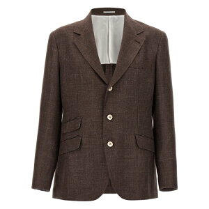 Brunello Cucinelli �u���l���E�N�`�l�� �����Y �u���U�[�E�W���P�b�g MW4827BWDC2167 Deconstructed blazer Brown IT48 IT50 IT52 IT54 52 56 54 48 50 �y���������E�֐ō��z