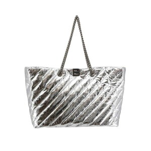 Balenciaga �o�����V�A�K ���f�B�[�X �n���h�o�b�O�E�V�����_�[�o�b�O 7717182AAWU8110 Quilted Leather Bag Frontal Monogram Silver onesize �y���������E�֐ō��z