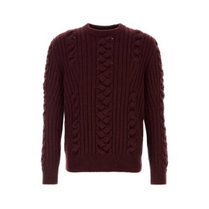Alexander McQUEEN ALT_[E}bNC[ Y jbgEZ[^[EJ[fBK 848915Q1BFL6190 Burgundy wool blend sweater Burgundy M L yE֐ōz