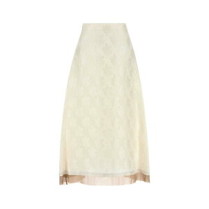 FENDI �t�F���f�B ���f�B�[�X �X�J�[�g FQ7665AQ3GF08QQ White silk blend skirt White 40 42 �y���������E�֐ō��z