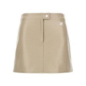Courreges �N���[�W�� ���f�B�[�X �X�J�[�g PERCJU001VY00149100 'ReEdition Vinyl' skirt Beige FR34 FR36 FR38 FR30 FR32 FR40 FR42 FR44 FR46 FR48 FR50 FR52 FR54 36 38 �y���������E�֐ō��z
