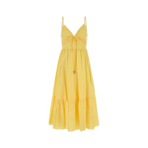MICHAEL MICHAEL KORS �}�C�P���E�}�C�P���E�R�[�X ���f�B�[�X �����s�[�X�E�h���X�E�I�[���C������ MS683DHKLZLEMON Yellow cotton dress Yellow XS S M �y���������E�֐ō��z