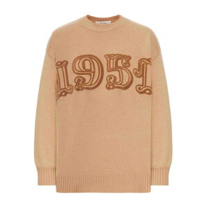 Max Mara �}�b�N�X�}�[�� ���f�B�[�X �j�b�g�E�Z�[�^�[�E�J�[�f�B�K�� 2521366212600040 Wool And Cashmere Pullover Nude & Neutrals M XS S �y���������E�֐ō��z