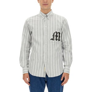 MSGM �G���G�X�W�[�G�� �����Y �V���c�E�u���E�X 3540ME04A23750696 SHIRT WITH LOGO GREY 40 41 39 �y���������E�֐ō��z