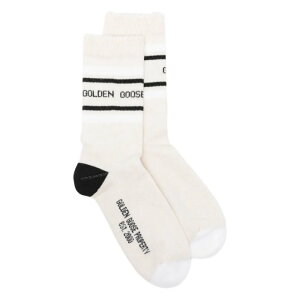 Golden Goose �S�[���f���O�[�X ���f�B�[�X �A���_�[�E�F�A GUP00883P00220512403 STRIPED COTTON SOCKS 12403 HERITAGE WHITE/BLACK M L �y���������E�֐ō��z