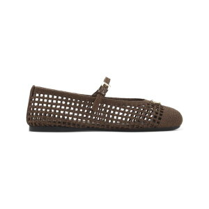 Prada �v���_ ���f�B�[�X �t���b�g�V���[�Y 1F364OF0052F46F0324 Crochet cotton ballet flats Brown 36 37 38 39 40 41 35 �y���������E�֐ō��z