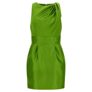 Elisabetta Franchi �G���U�x�b�^ �t�����L ���f�B�[�X �����s�[�X�E�h���X�E�I�[���C������ AB87561E2EV3 Duchesse dress Green IT40 IT42 IT44 �y���������E�֐ō��z