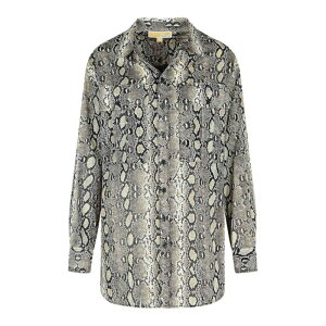 MICHAEL KORS �}�C�P���E�R�[�X ���f�B�[�X �V���c�E�u���E�X MT540WAK6A120 Snake Print Cotton Shirt Animal Print M L XS S �y���������E�֐ō��z