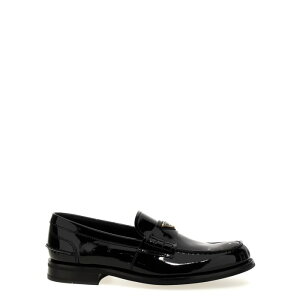 Prada v_ Y [t@[ 2DB223FX000069F0002 Logo patent leather loafer Black 10 11 5.5 6 7 8 8.5 9 9.5 yE֐ōz