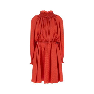 FENDI �t�F���f�B ���f�B�[�X �����s�[�X�E�h���X�E�I�[���C������ FDD390AUQGF1SAX Coral silk mini dress Red 40 42 44 �y���������E�֐ō��z
