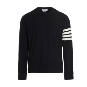 Thom Browne �g���E�u���E�� �����Y �j�b�g�E�Z�[�^�[�E�J�[�f�B�K�� MKA002AY1014415 '4 bar' sweater Blue 5 3 4 1 2 �y���������E�֐ō��z