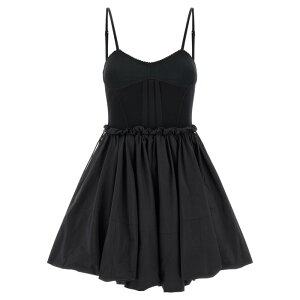 THE ATTICO �W�E�A�e�B�R ���f�B�[�X �����s�[�X�E�h���X�E�I�[���C������ 260WCA00460100 Taffeta dress Black IT38 IT40 IT42 42 40 38 �y���������E�֐ō��z