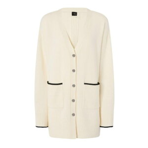 PINKO �s���R ���f�B�[�X �j�b�g�E�Z�[�^�[�E�J�[�f�B�K�� 105451A2Q9Z13 Long Cardigan With V-Neck White XS S �y���������E�֐ō��z