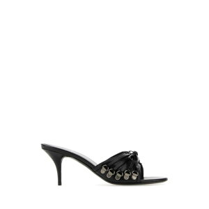 Balenciaga oVAK fB[X T_ 785784WAD4E1081 Black leather Cagole mules Black 36 36.5 37 37.5 38 38.5 39 40 41 yE֐ōz