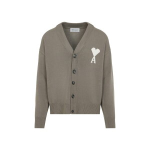AMI Paris �A�~�p���X �����Y �j�b�g�E�Z�[�^�[�E�J�[�f�B�K�� UKC380KN0156A117 Cappuccino wool blend cardigan Beige o Tan S M L XL XS �y���������E�֐ō��z