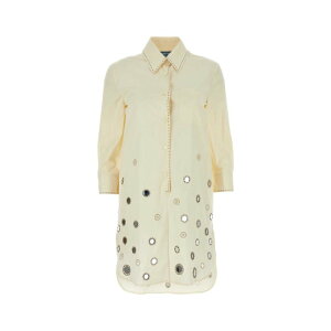 Prada �v���_ ���f�B�[�X �����s�[�X�E�h���X�E�I�[���C������ P3M03RSOOO14I5F0018 Sand cotton shirt dress Beige o Tan 36 38 40 42 44 �y���������E�֐ō��z