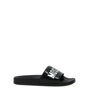 MOSCHINO ���X�L�[�m �����Y �T���_�� MB28022G0OG10000 'Pool' slides White/Black 40 41 42 43 44 45 46 �y���������E�֐ō��z
