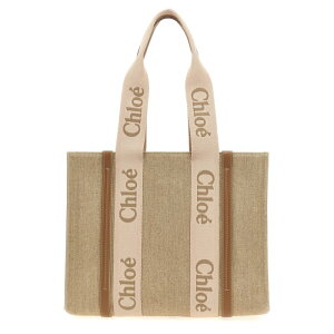 Chloe �N���G ���f�B�[�X �g�[�g�o�b�O CHC23AS383L1726Y 'Woody Medium' shopping bag Beige onesize �y���������E�֐ō��z