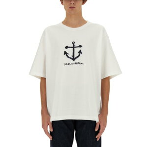 Dolce & Gabbana �h���`�F�K�b�o�[�i �����Y T�V���c�E�J�b�g�\�[ G8PB8TG7K5WW0800 T-SHIRT WITH LOGO WHITE S L M XL �y���������E�֐ō��z