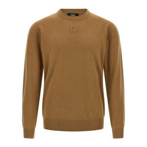 FENDI �t�F���f�B �����Y �j�b�g�E�Z�[�^�[�E�J�[�f�B�K�� FZX091ASH3F0QU5 Wool sweater Beige IT48 IT50 IT52 IT54 40 42 44 46 48 50 52 54 56 58 60 62 64 �y���������E�֐ō��z