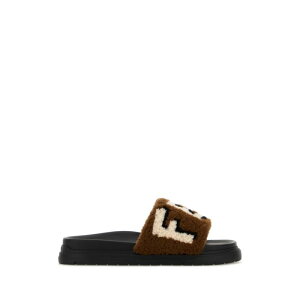 FENDI �t�F���f�B �����Y �T���_�� 7X1824AYA7F1TPP Multicolor shearling slippers Multicoloured 6 7 8 9 10 �y���������E�֐ō��z