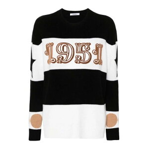 Max Mara �}�b�N�X�}�[�� ���f�B�[�X �j�b�g�E�Z�[�^�[�E�J�[�f�B�K�� 242E15 1951 Crew-Neck Sweater Multicolour M S XS 50 40 42 38 �y���������E�֐ō��z