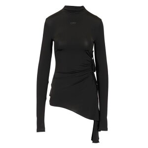 Off-White �I�t�z���C�g ���f�B�[�X T�V���c�E�J�b�g�\�[ OWAD264S25JER0011010 Long sleeve draped top Black IT40 IT42 IT34 IT36 IT38 IT44 IT46 IT48 IT50 IT52 42 40 �y���������E�֐ō��z