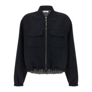 yyVC[OXӍՍő80%OFF+P2{~zBrunello Cucinelli ulEN`l fB[X JWAWPbg MD565HZ916C6412 'Shiny Zipper Pull' bomber jacket Blue IT40 IT42 IT36 IT38 38 36 40 42 44 y