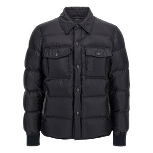 TOM FORD �g���t�H�[�h �����Y �_�E���W���P�b�g�E�R�[�g OBD002FMN062HB999 Shirt collar down jacket Blue IT50 IT54 IT56 56 52 50 48 54 �y���������E�֐ō��z
