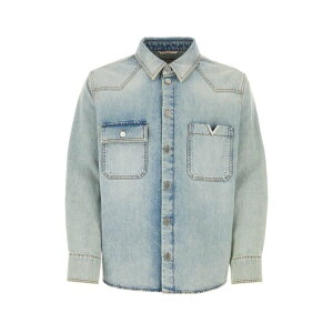 Valentino Garavani ���@�����e�B�m �����Y �V���c�E�u���E�X 4V3DB02R9YQ508 Light blue denim shirt Light Blue 48 50 52 54 46 �y���������E�֐ō��z