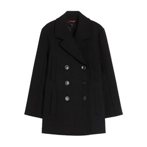 Max Mara Studio �}�b�N�X�}�[�� �X�e���f�B�I ���f�B�[�X �u���U�[�E�W���P�b�g 2526086071600001 Janzir Double-Breasted Cady Jacket By Black 38 40 42 �y���������E�֐ō��z