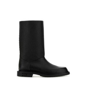 FENDI �t�F���f�B �����Y �u�[�c 7U1678TDKF0QA1 Black leather Frame boots Black 5 6 7 7.5 8 8.5 9 10 �y���������E�֐ō��z