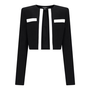 Balmain �o���}�� ���f�B�[�X �j�b�g�E�Z�[�^�[�E�J�[�f�B�K�� DF1SC195VB00EAB Spencer crewneck Black 38 40 36 �y���������E�֐ō��z