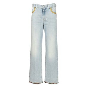 Valentino Garavani ���@�����e�B�m ���f�B�[�X �W�[���Y 7B3DD20A94W508 Denim trousers with embroidered flower trim Blue US23 US24 US25 US26 US27 US28 US29 US30 US31 US32 US33 US34 US35 US36 US37 US38 US40 US42 26 27 �y���������E�֐�