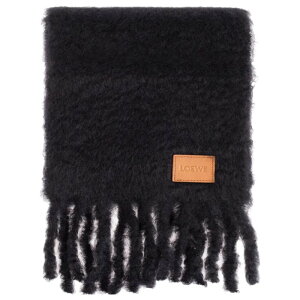LOEWE ���G�x ���f�B�[�X �X�J�[�t�E�}�t���[ FSA6SS1X051100 BRUSHED-FINISH WOOL SCARF 1100 BLACK onesize �y���������E�֐ō��z