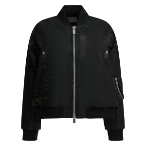 sacai �T�J�C ���f�B�[�X �J�W���A���W���P�b�g 2608304001 Nylon zippered bomber jacket Black 1 2 3 �y���������E�֐ō��z