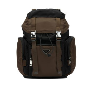 Prada �v���_ �����Y �o�b�N�p�b�N 2VZ1212DMGF03MQ Casual backpack in Re-Nylon and leather Brown onesize �y���������E�֐ō��z