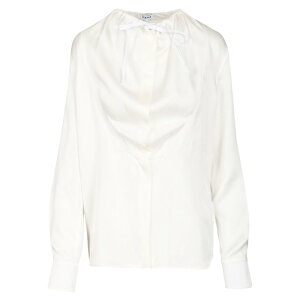 LOEWE ���G�x ���f�B�[�X �V���c�E�u���E�X S359Y05XFH2100 Silk satin blouse White FR30 FR32 FR34 FR36 FR38 FR40 FR42 FR44 FR46 FR48 FR50 FR52 FR54 FR56 FR58 38 40 �y���������E�֐ō��z