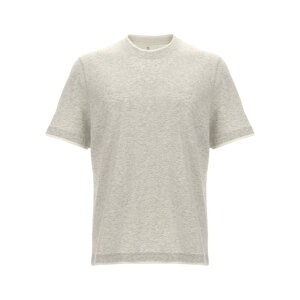 Brunello Cucinelli �u���l���E�N�`�l�� �����Y T�V���c�E�J�b�g�\�[ M0B137427CY887 T-shirt doubled hems Gray 2XL XL S M 3XL XS L 3XS �y���������E�֐ō��z