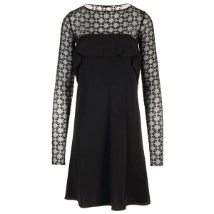 GIVENCHY �W�o���V�B ���f�B�[�X �����s�[�X�E�h���X�E�I�[���C������ BW22AC20H0008 jersey and tulle mini dress Black FR34 FR36 FR38 FR40 FR30 FR32 FR42 FR44 FR46 FR48 FR50 FR52 FR54 38 40 34 36 �y���������E�֐ō��z
