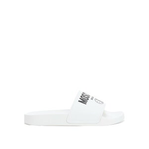 yyVubNtCf[ő80%OFF+P2{~zMOSCHINO XL[m Y T_ MB28512G1FG12100 Logo print slides White 39 yE֐ōz