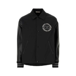 Valentino Garavani ���@�����e�B�m �����Y �J�W���A���W���P�b�g 3V3CIN059F90NO Black polyester blend windbreaker Black 48 50 �y���������E�֐ō��z
