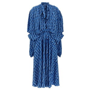 Balenciaga �o�����V�A�K ���f�B�[�X �����s�[�X�E�h���X�E�I�[���C������ 814150TRLB44011 'Double Sleeve' dress Blue FR36 FR38 FR40 FR30 FR32 FR34 FR42 FR44 FR46 FR48 FR50 FR52 FR54 34 40 36 38 �y���������E�֐ō��z
