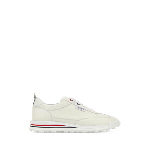 Thom Browne �g���E�u���E�� �����Y �X�j�[�J�[ MFE018BL0064100 White leather sneakers White 10 6 7 8 9 11 �y���������E�֐ō��z