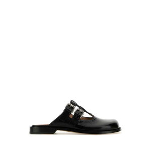 LOEWE Gx fB[X T_ L815379X83BLACK Black leather Campo Mary Jane slippers Black 36 37 38 39 40 yE֐ōz