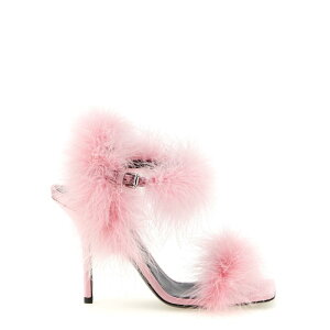 MOSCHINO ���X�L�[�m ���f�B�[�X �T���_�� MA1649AC1OM4160A Satin sandals and feathers Pink 37 38 39 40 41 �y���������E�֐ō��z