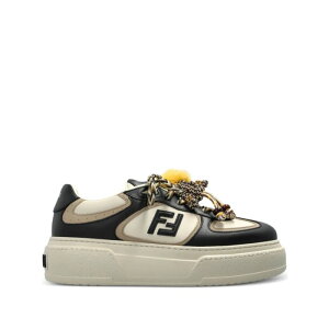 FENDI �t�F���f�B ���f�B�[�X �X�j�[�J�[ 8E8721AY9NF1V7Q FENDI MATCH LEATHER PLATFORM SNEAKERS WITH CHARMS F1V7Q NERO+BIANCO ICE 35 36 37 38 39 40 38.5 36.5 37.5 �y���������E�֐ō��z