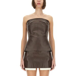 Rick Owens ���b�N �I�E�G���X ���f�B�[�X �^���N�g�b�v�E�L���~�\�[�� RP01E7127SCT14 TOP BUSTIER BROWN 40 42 �y���������E�֐ō��z