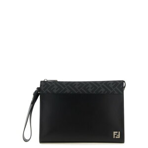 FENDI �t�F���f�B �����Y �N���b�`�o�b�O�E�|�[�` 7VA491AJF0F0GXN 'Squared FF' clutch Black onesize IT0 �y���������E�֐ō��z